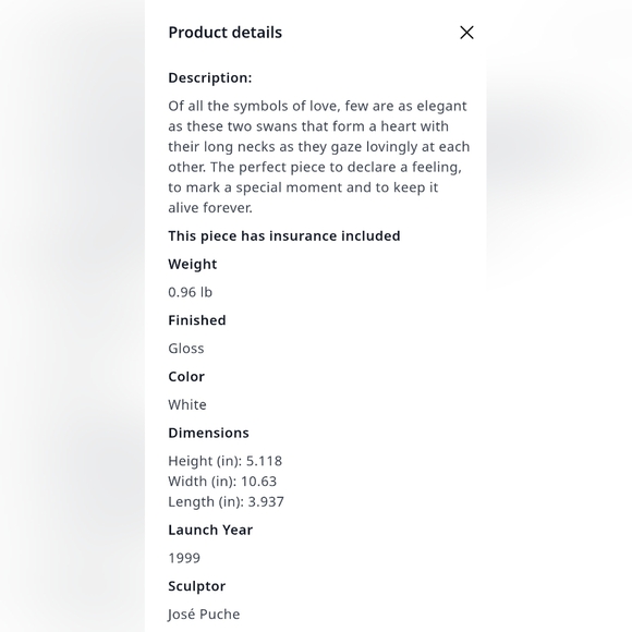 Elegant White Swan Figurines with Gold Accents - Picture 3 of 10